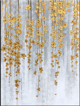 Abstract and Decorative Painting - Naturally Drooping Flowers by Palette Knife wall decor
